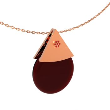 Pendentif Hadès sur chaîne ARVIN-Hades-collier chaine-pendentif or rose-rubis